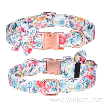 comfy flower Female girl gold metal buckle collar